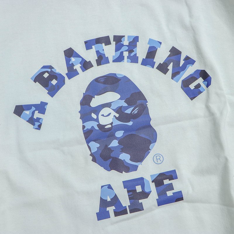 Футболка Bape Big Logo Ape Print "White" фото № 3