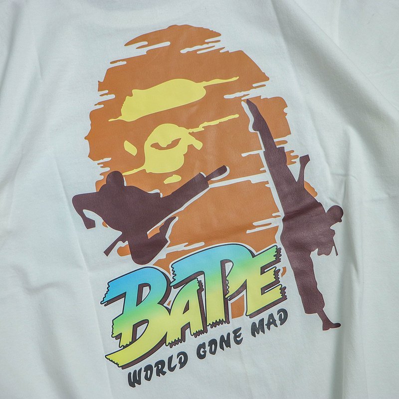 Футболка Bape Big Colorful Back Logo With Karatekas "White" фото № 3