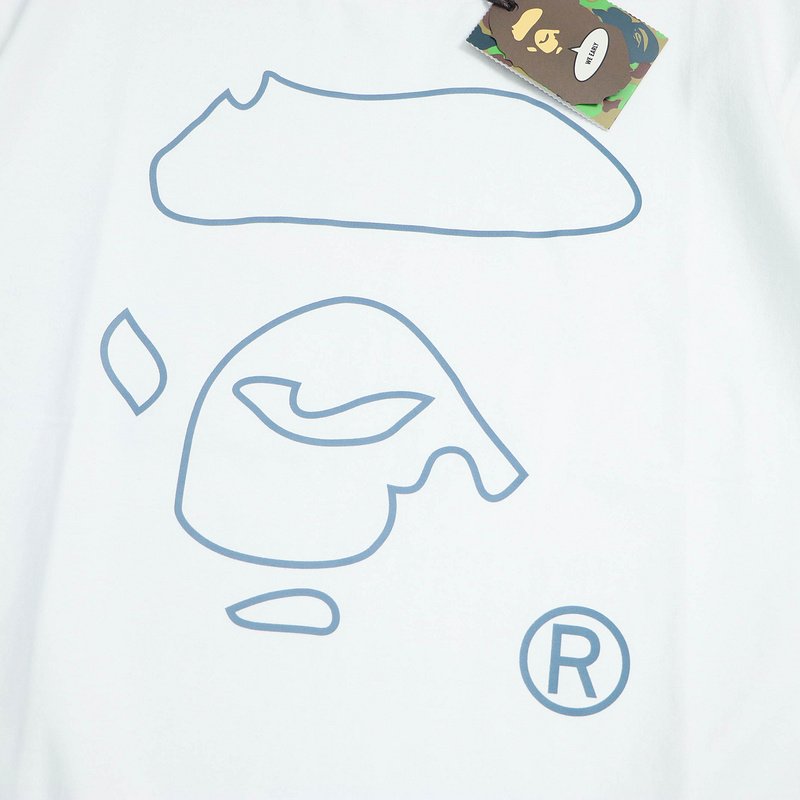 Футболка BAPE Line Ape Face "White" фото № 5