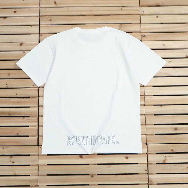Футболка BAPE Line Ape Face "White" фото № 2