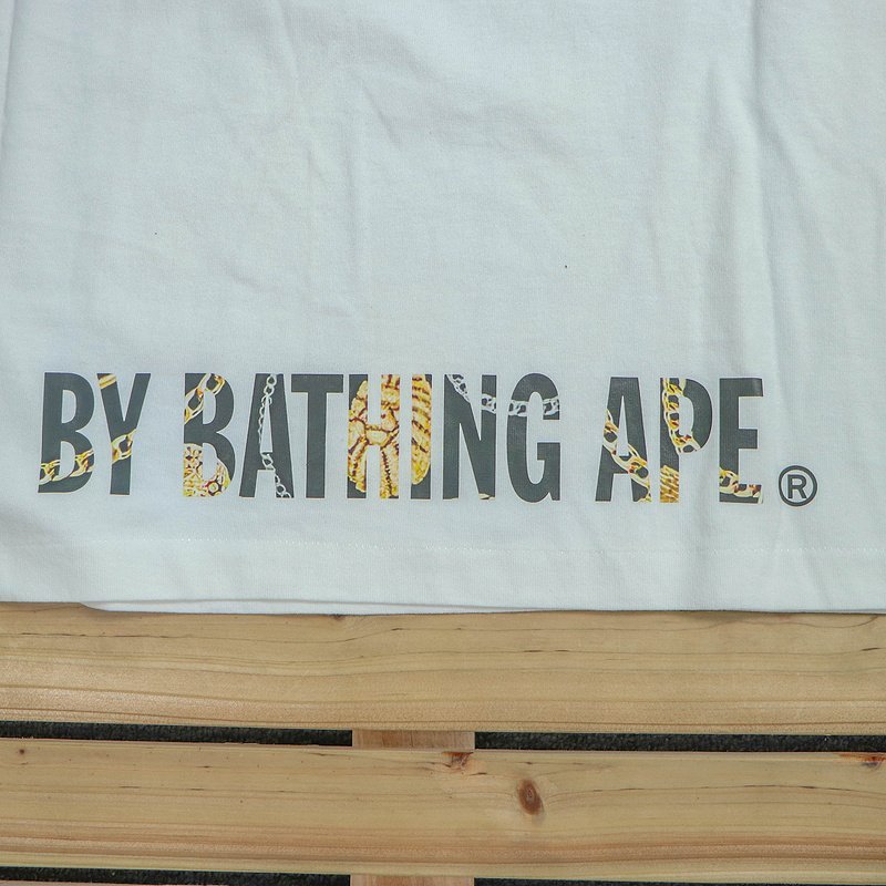 Футболка Bape Print With Chains "White" фото № 5