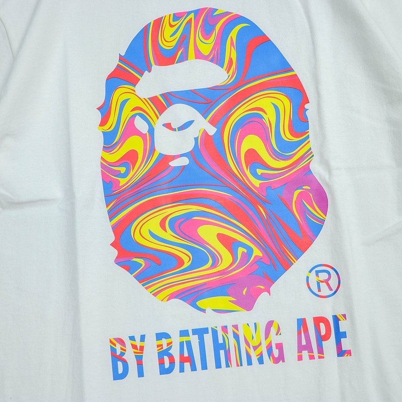 Футболка Bape Multicolor Logo And Inscription Front "White" фото № 3