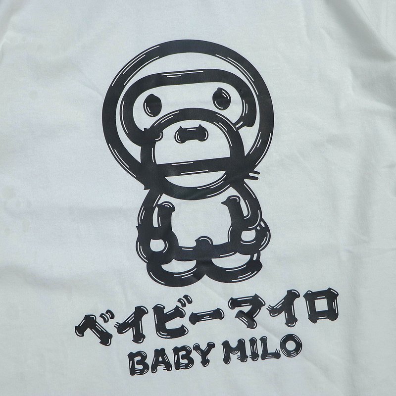 Футболка Bape Little Monkey With Hieroglyphs "White" фото № 3