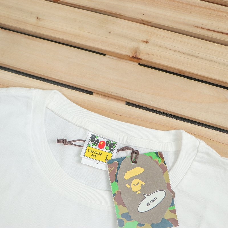 Футболка Bape Stars With Zigzag And Inscription Front "White" фото № 4