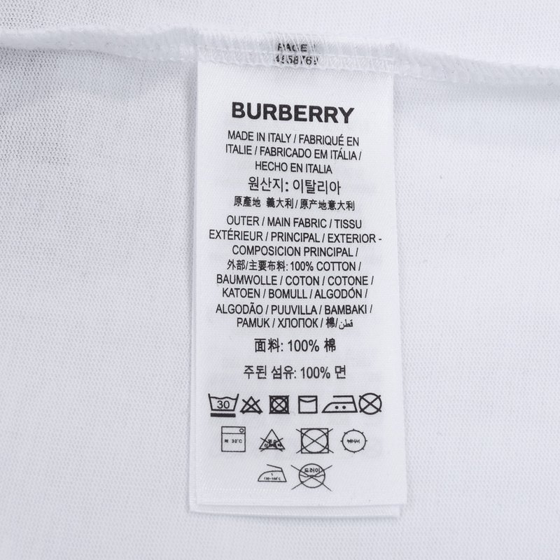 Футболка Burberry With A Blue Logo "White" фото № 8