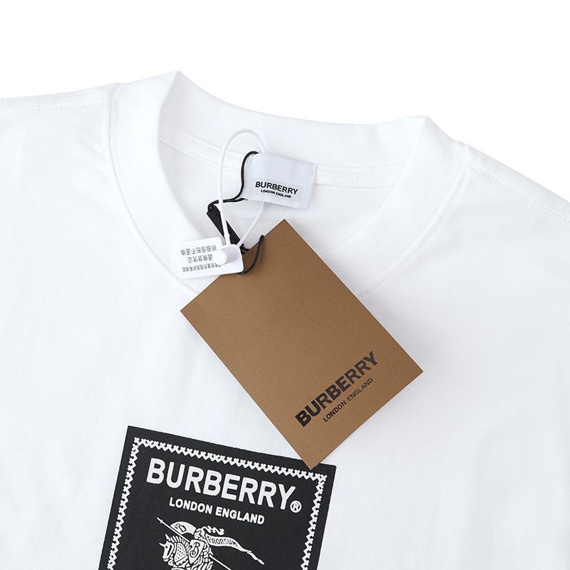 Футболка Burberry With Logo Patch Cotton "White" фото № 8