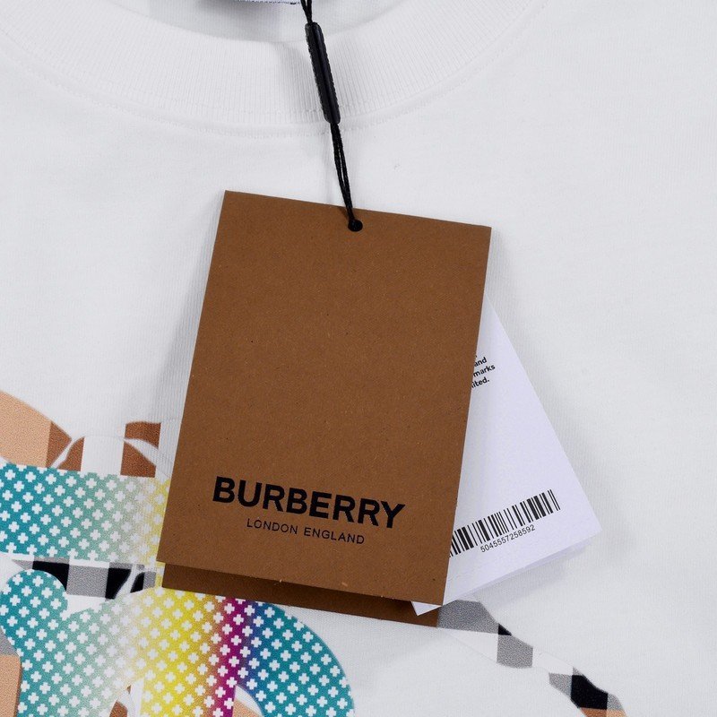 Футболка Burberry With Colored Logo "White" фото № 4