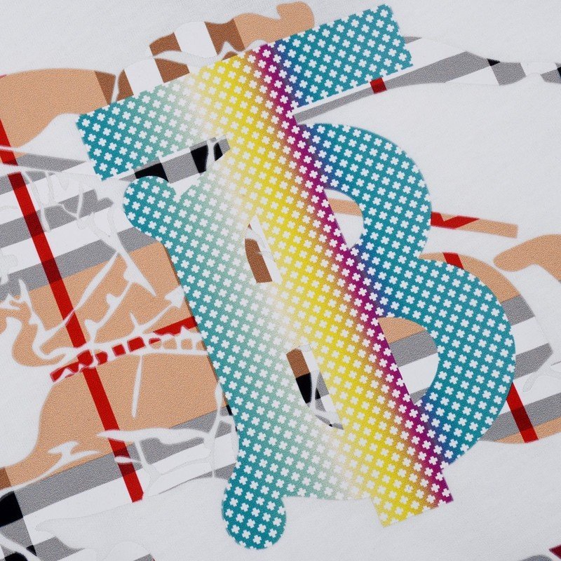 Футболка Burberry With Colored Logo "White" фото № 6