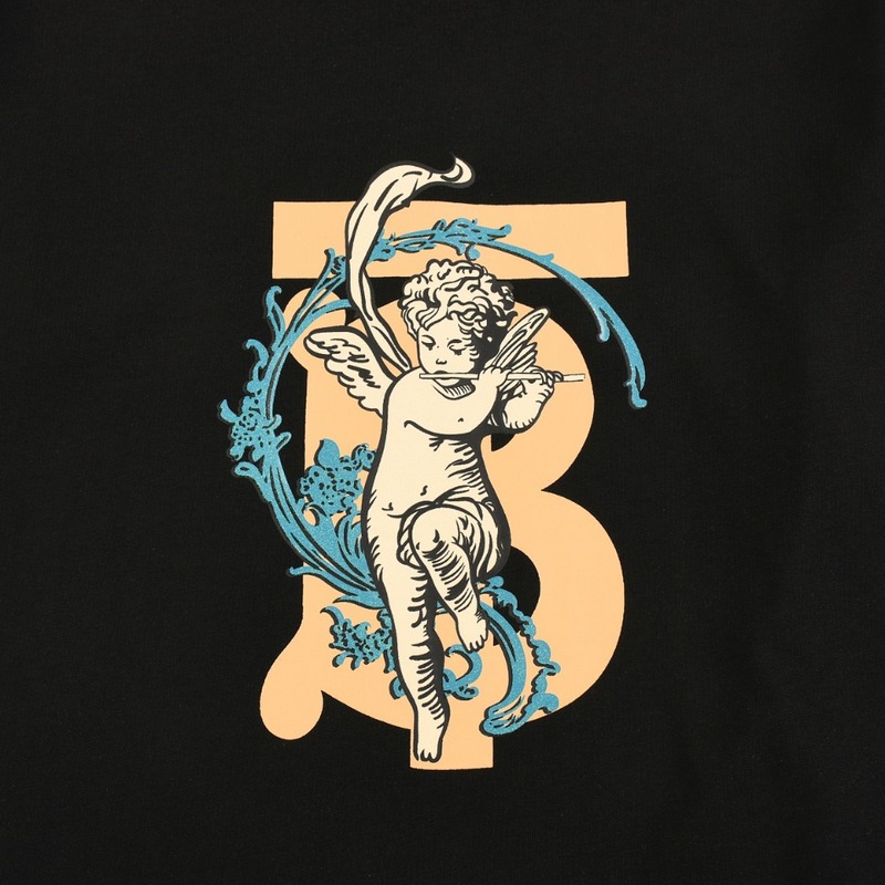 Футболка Burberry Logo With An Angel "Black" фото № 2
