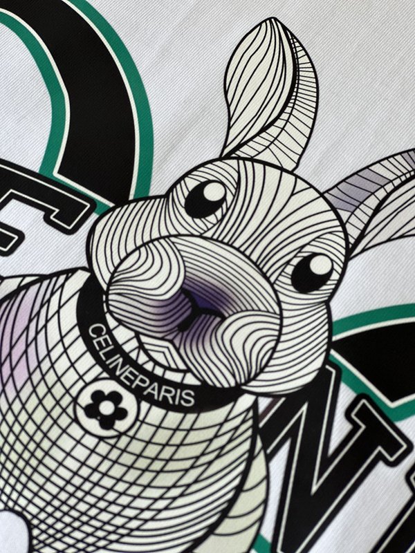 Футболка Celine Hare In The Net "White" фото № 2