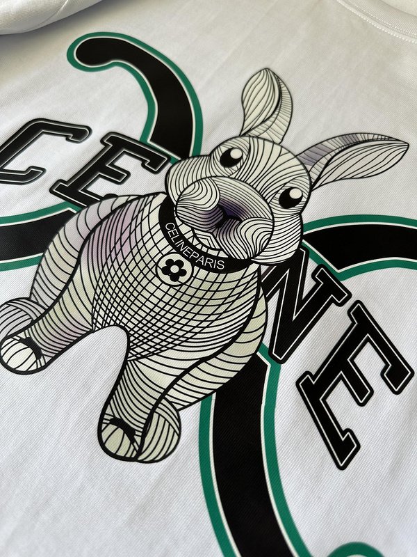 Футболка Celine Hare In The Net "White" фото № 6