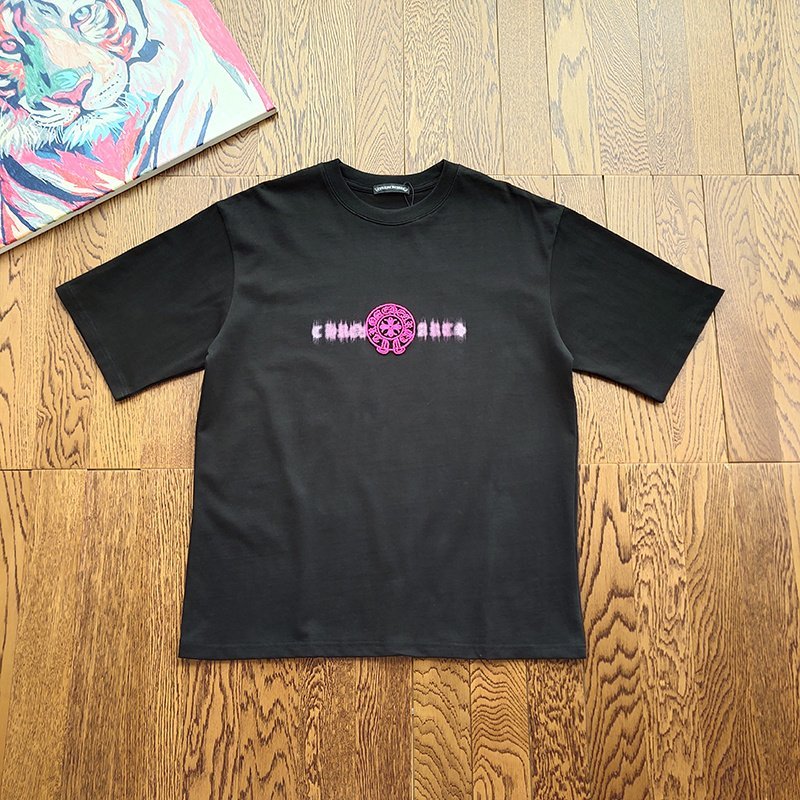 Футболка Chrome Hearts With Pink Graphic Print "Black" фото № 2