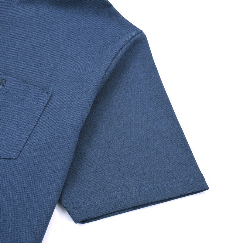 Футболка Dior With Designer Collar And Pocket "Blue" фото № 8