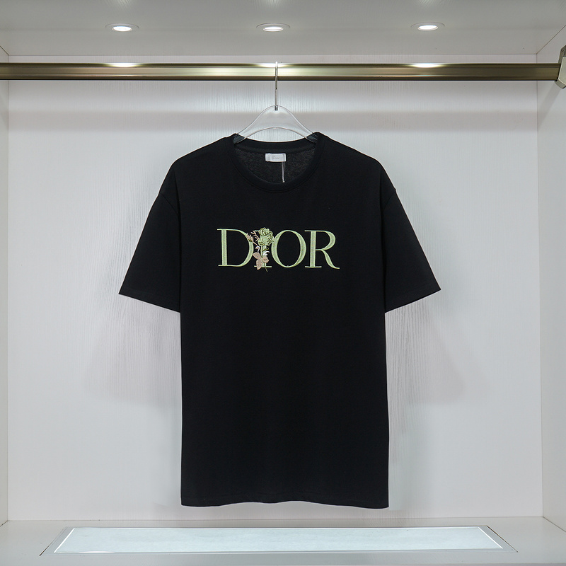 Футболка Dior Logo With Flower "Black" фото № 2