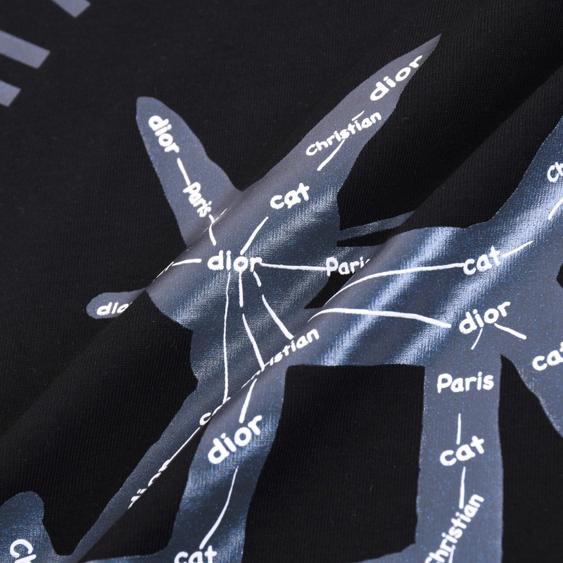 Футболка Dior Print Of Branded Cat "Black" фото № 5