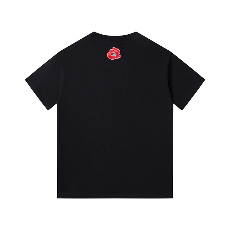 Футболка Dolce Gabbana With Monogram And Flowers "Black" фото № 2