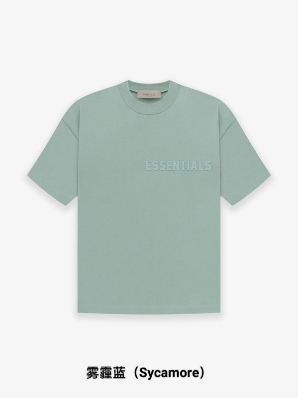 Футболка Fear Of God With Black Patch On The Back - Logo "Blue" фото № 2