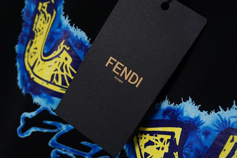 Футболка Fendi Colorful Triangles And Logo "Black" фото № 7