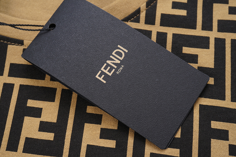 Футболка Fendi Print Letters "Brown" фото № 3
