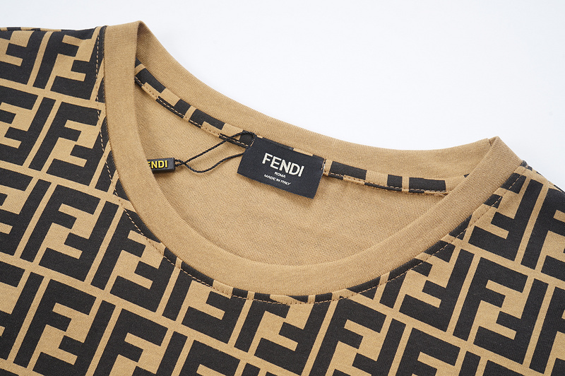 Футболка Fendi Print Letters "Brown" фото № 4