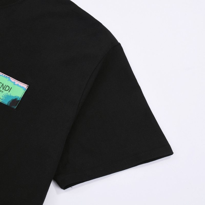 Футболка Fendi With Bright Insert And Text Logo "Black" фото № 5