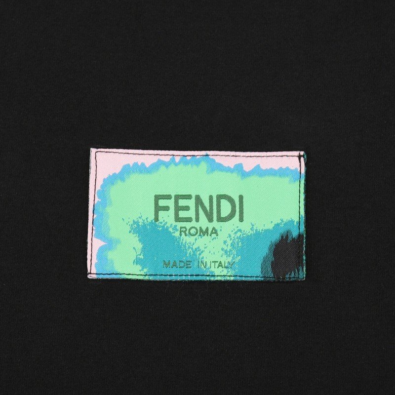 Футболка Fendi With Bright Insert And Text Logo "Black" фото № 7