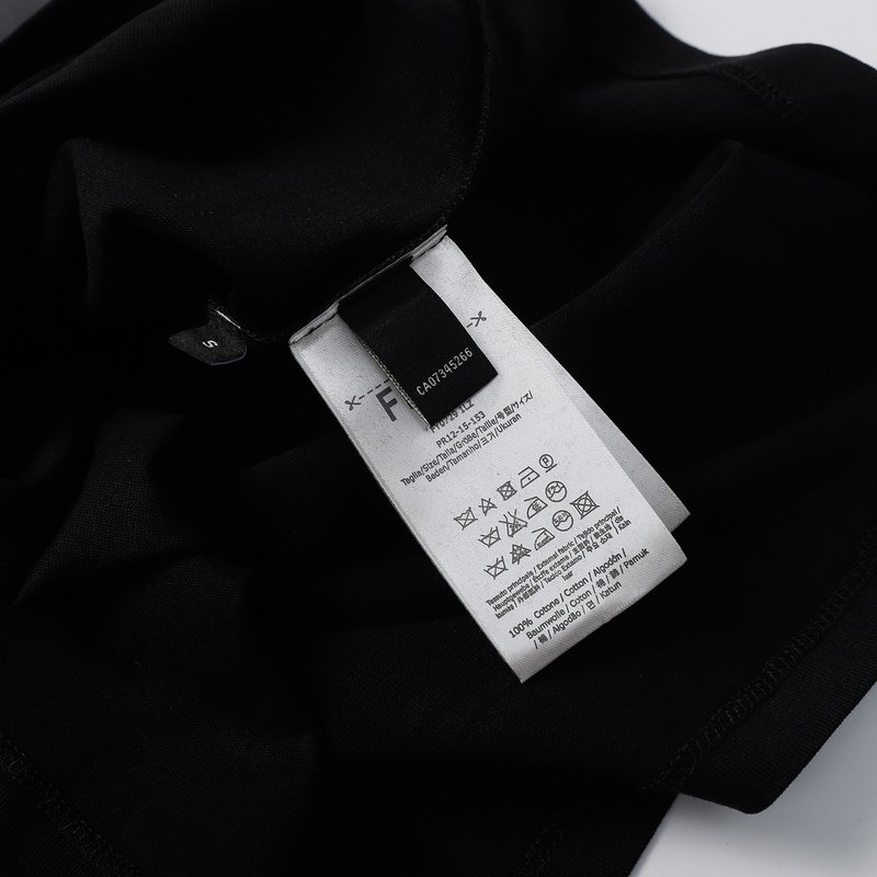 Футболка Fendi Inscription In The Fish Eye Style "Black" фото № 4