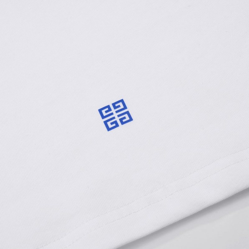 Футболка Givenchy With Blue Text Logo "White" фото № 3