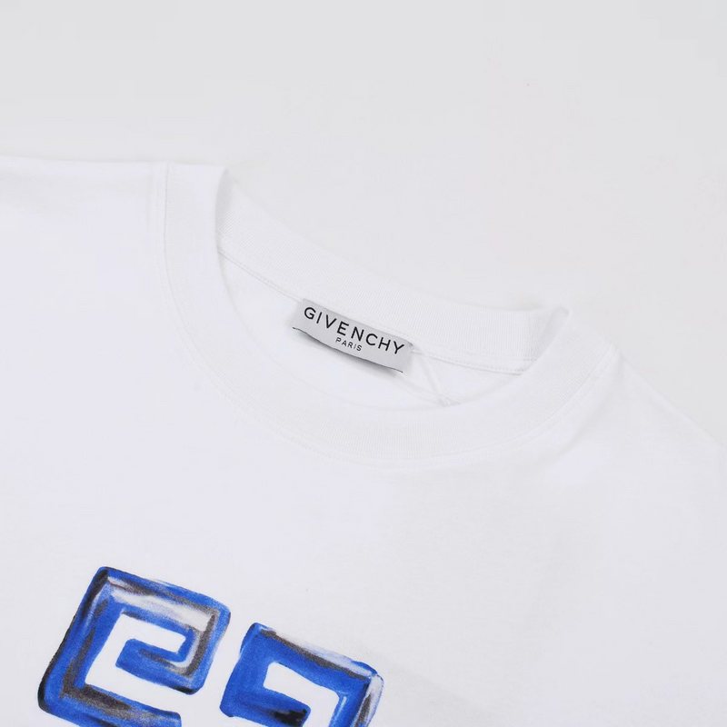 Футболка Givenchy With Blue Text Logo "White" фото № 5