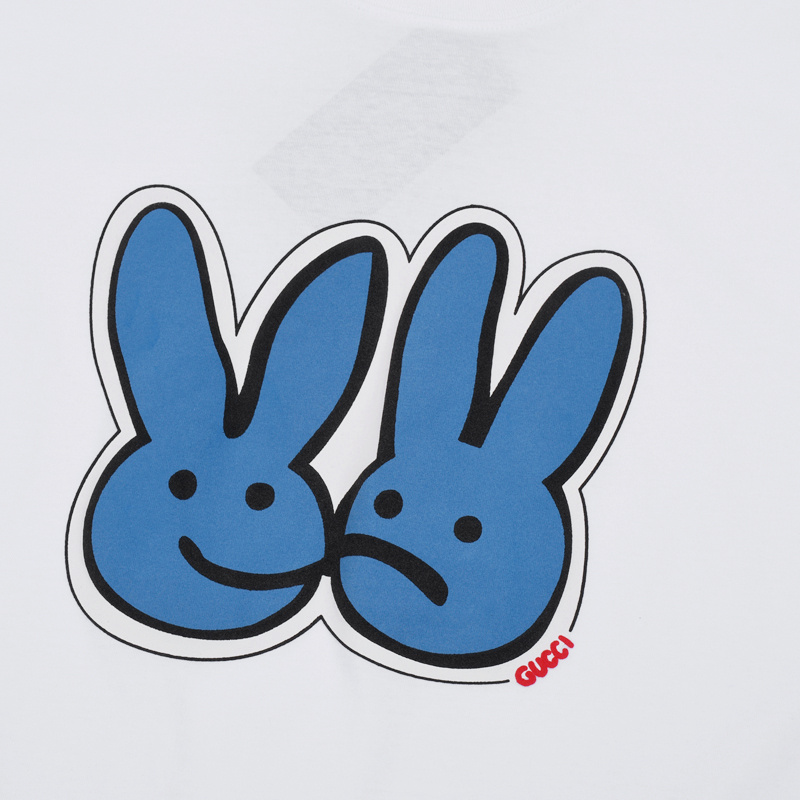 Футболка Gucci With Blue Print "White" фото № 2