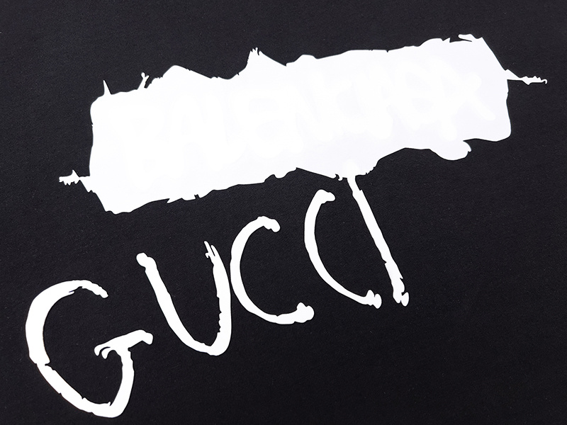 Футболка Gucci X Balenciaga The Smeared Word "Black" фото № 3