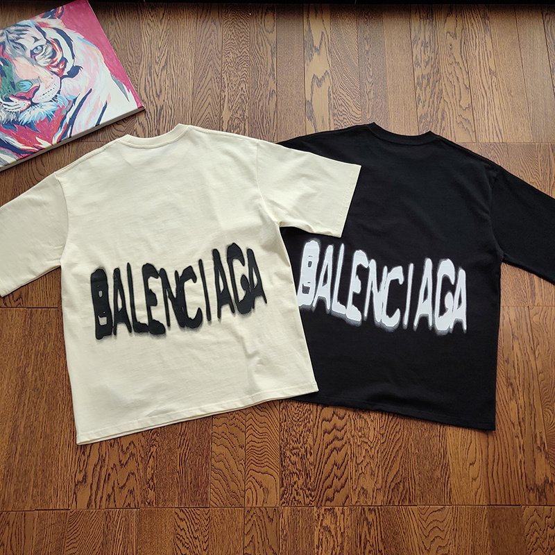 Футболка Gucci X Balenciaga Logo Paint "Black" фото № 5