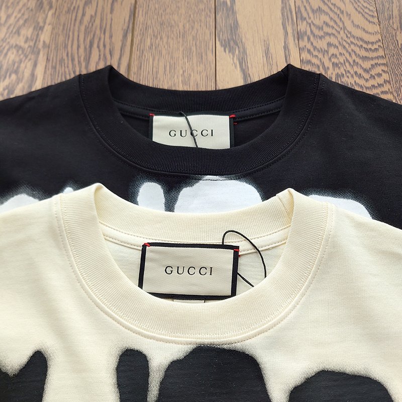 Футболка Gucci X Balenciaga Logo Paint "Black" фото № 3