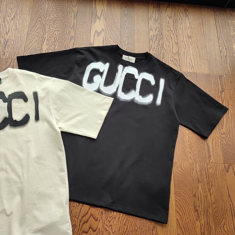 Футболка Gucci X Balenciaga Logo Paint "Black" фото № 6
