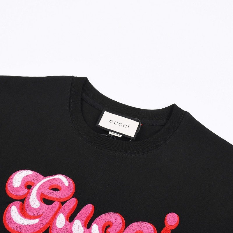 Футболка Gucci Unusual Text Logo "Black" фото № 8
