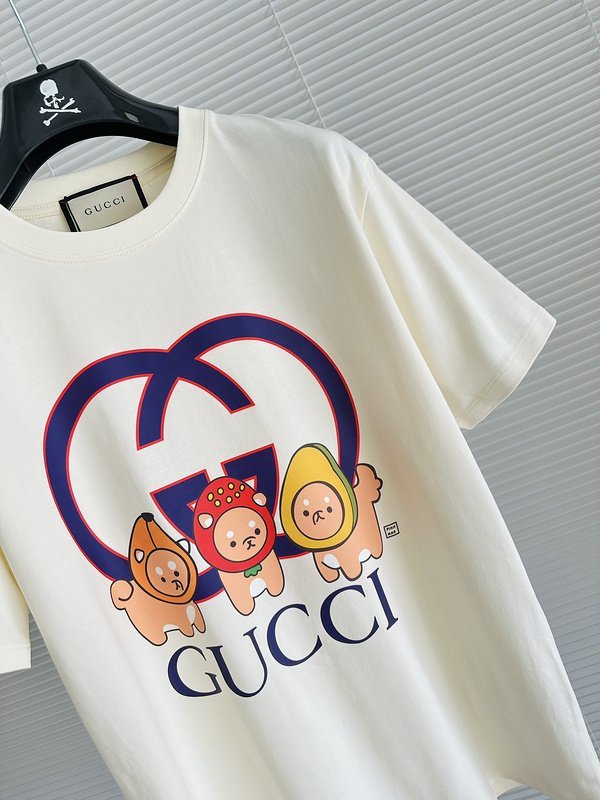 Футболка Gucci Animals With Fruit Print "Cream" фото № 2