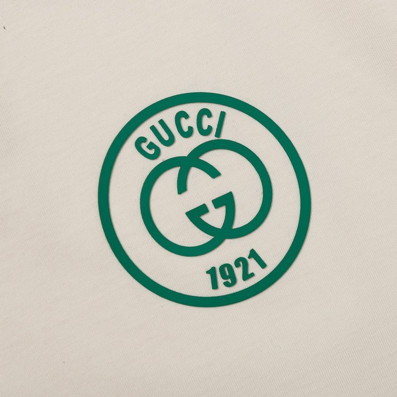Футболка Gucci With Small Green Logo "Cream" фото № 7