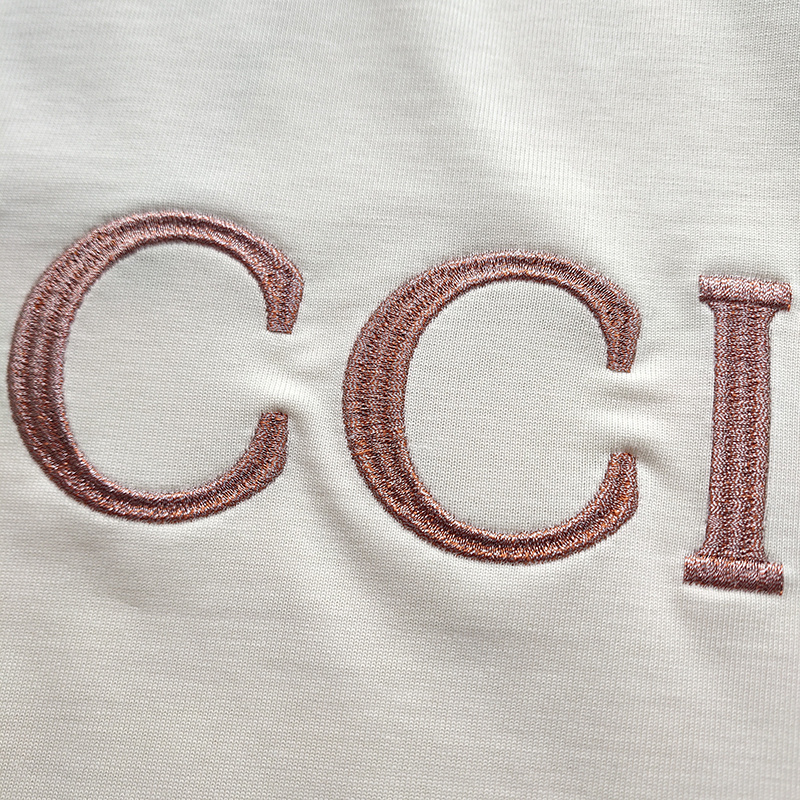 Футболка Gucci Embroidered Brand Name "White" фото № 6