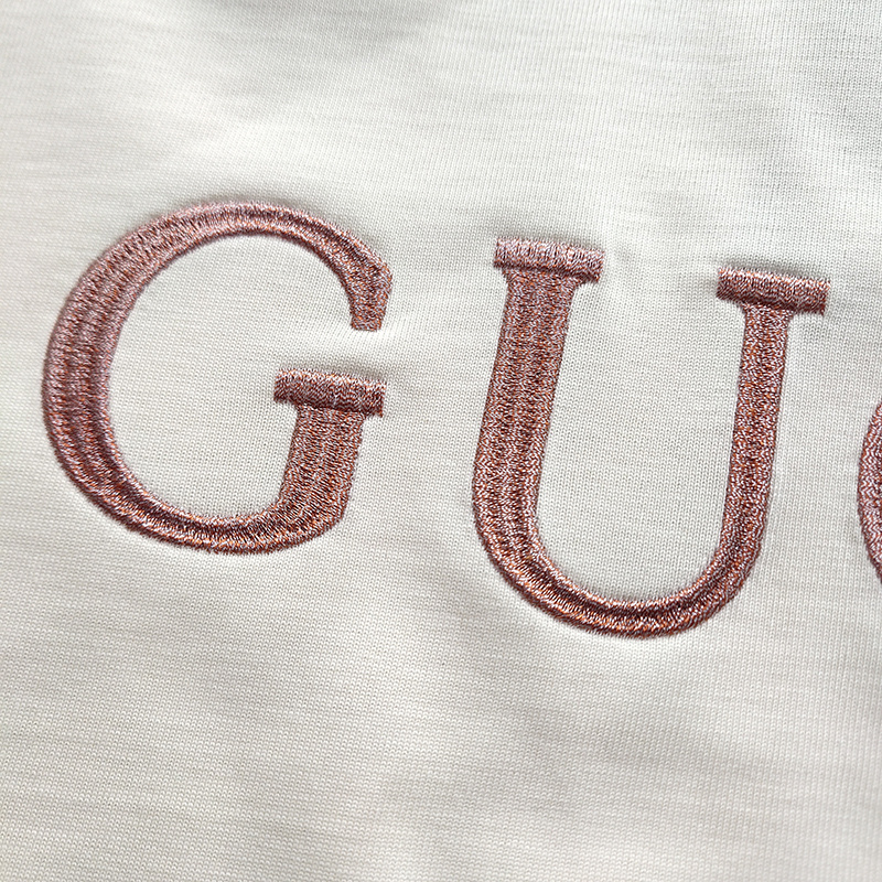 Футболка Gucci Embroidered Brand Name "White" фото № 7