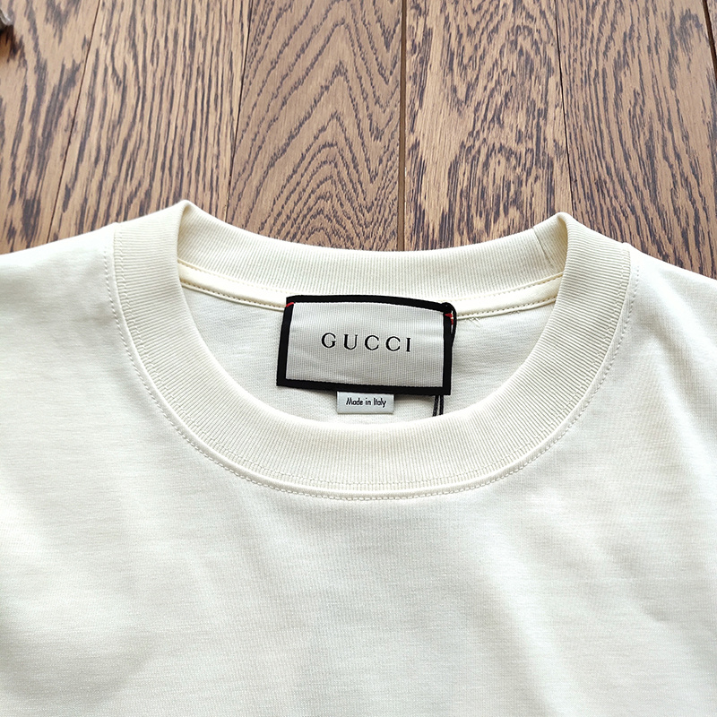 Футболка Gucci Embroidered Brand Name "White" фото № 9