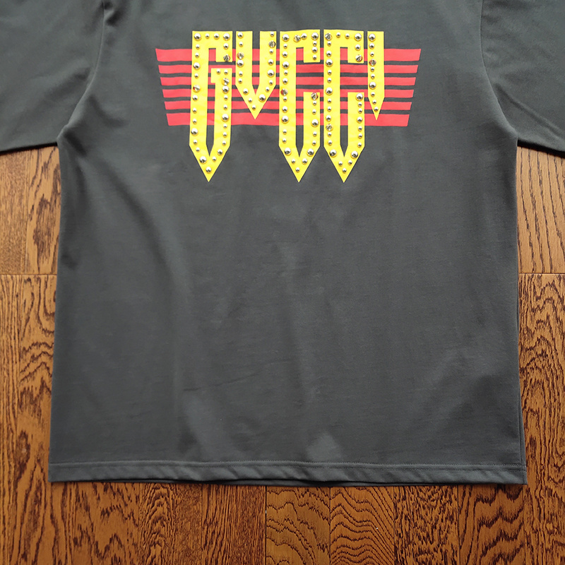 Футболка Gucci Logo Decorated With Beads "Black" фото № 4