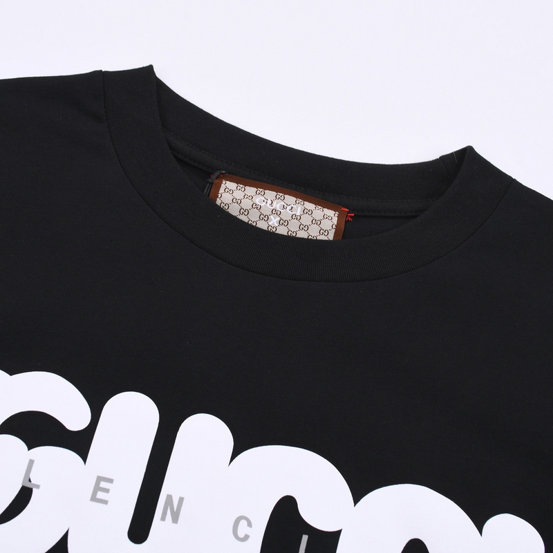 Футболка Gucci X Balenciaga With Logo "Black" фото № 2