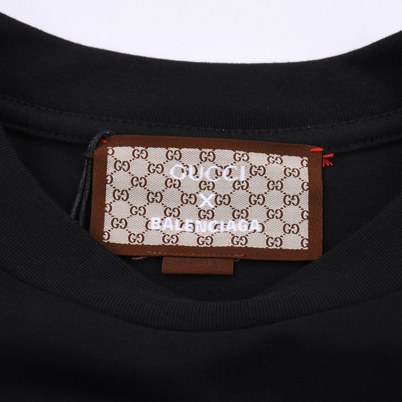 Футболка Gucci X Balenciaga With Logo "Black" фото № 3