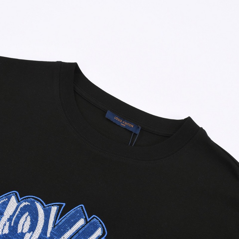 Футболка Louis Vuitton Logo Made Of Sequins "Black" фото № 6