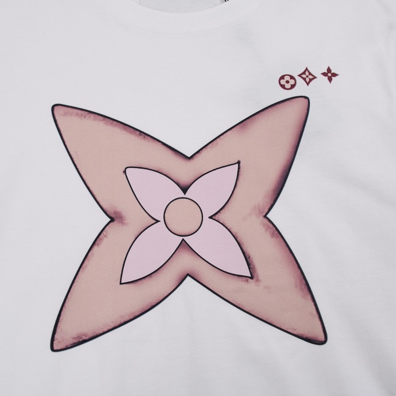 Футболка Louis Vuitton With A Pink Flower "White" фото № 4