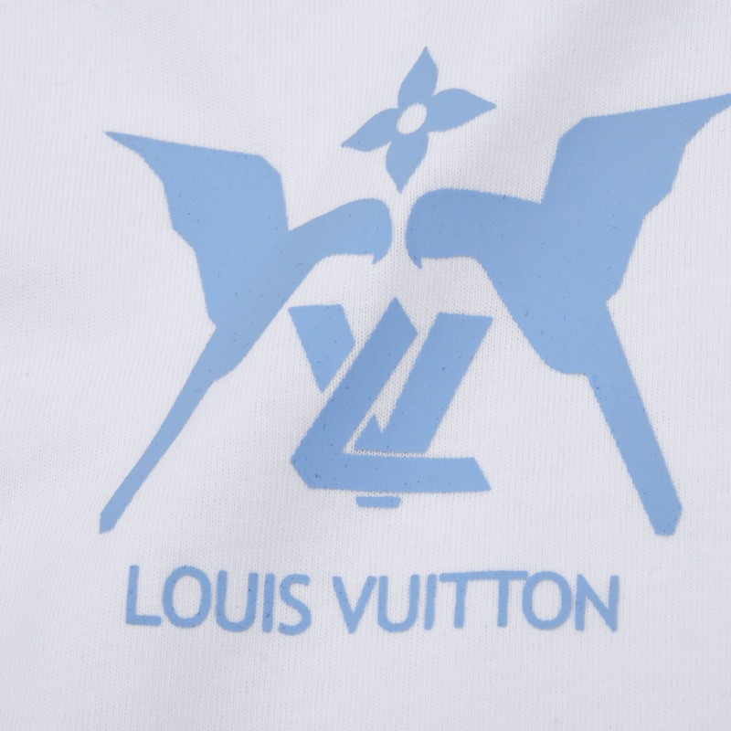 Футболка Louis Vuitton Print With Logo And Birds "White" фото № 3