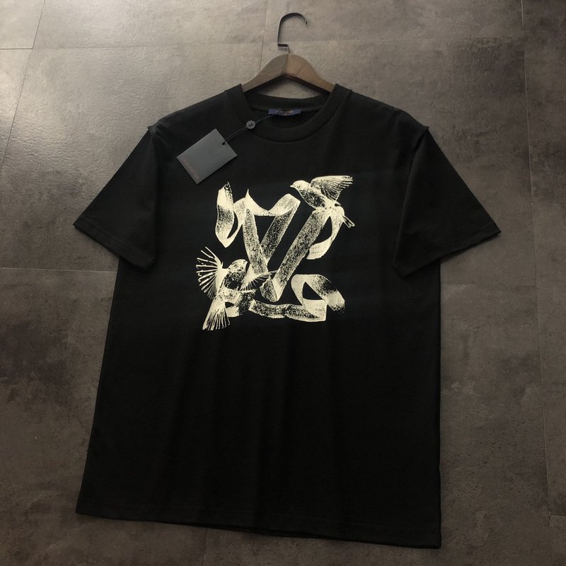 Футболка Louis Vuitton With Graphic Bird Print "Black" фото № 4
