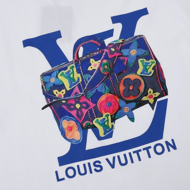 Футболка Louis Vuitton With Bright Print Of Travel Bag "White" фото № 5