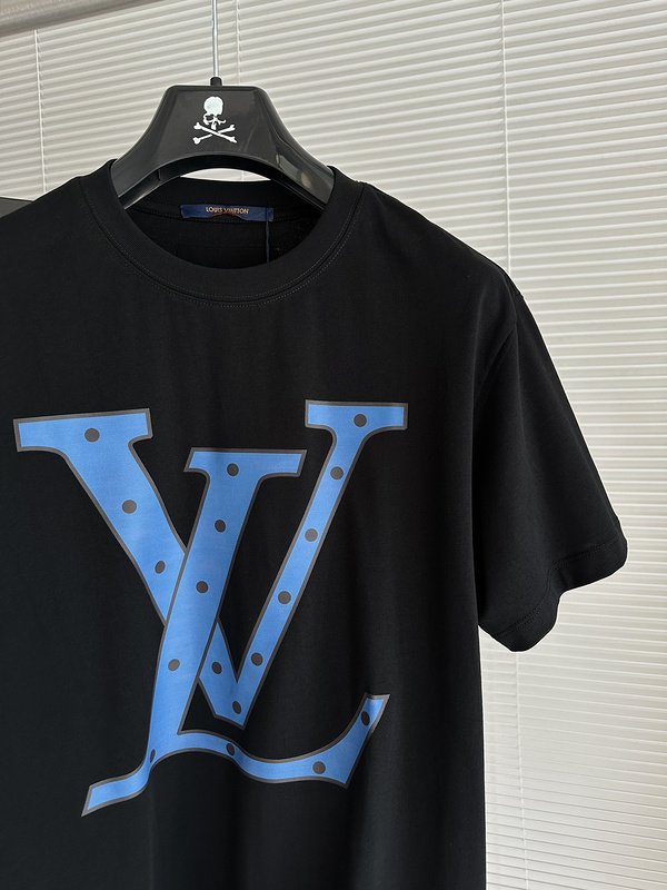 Футболка Louis Vuitton With Large Blue Print "Black" фото № 3