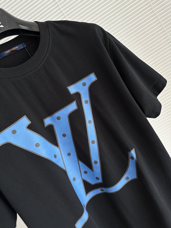 Футболка Louis Vuitton With Large Blue Print "Black" фото № 4